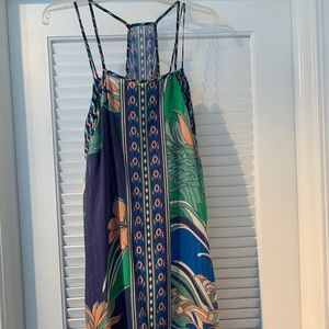 Maeve Anthropologie 100% Silk tropical print dress in Size Medium